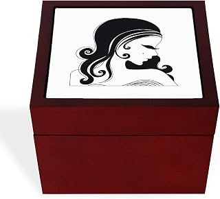 CafePress Cute Girl Head Women Silhouette Memory Keepsake Jewelry Box, 5"x5"x3.75"