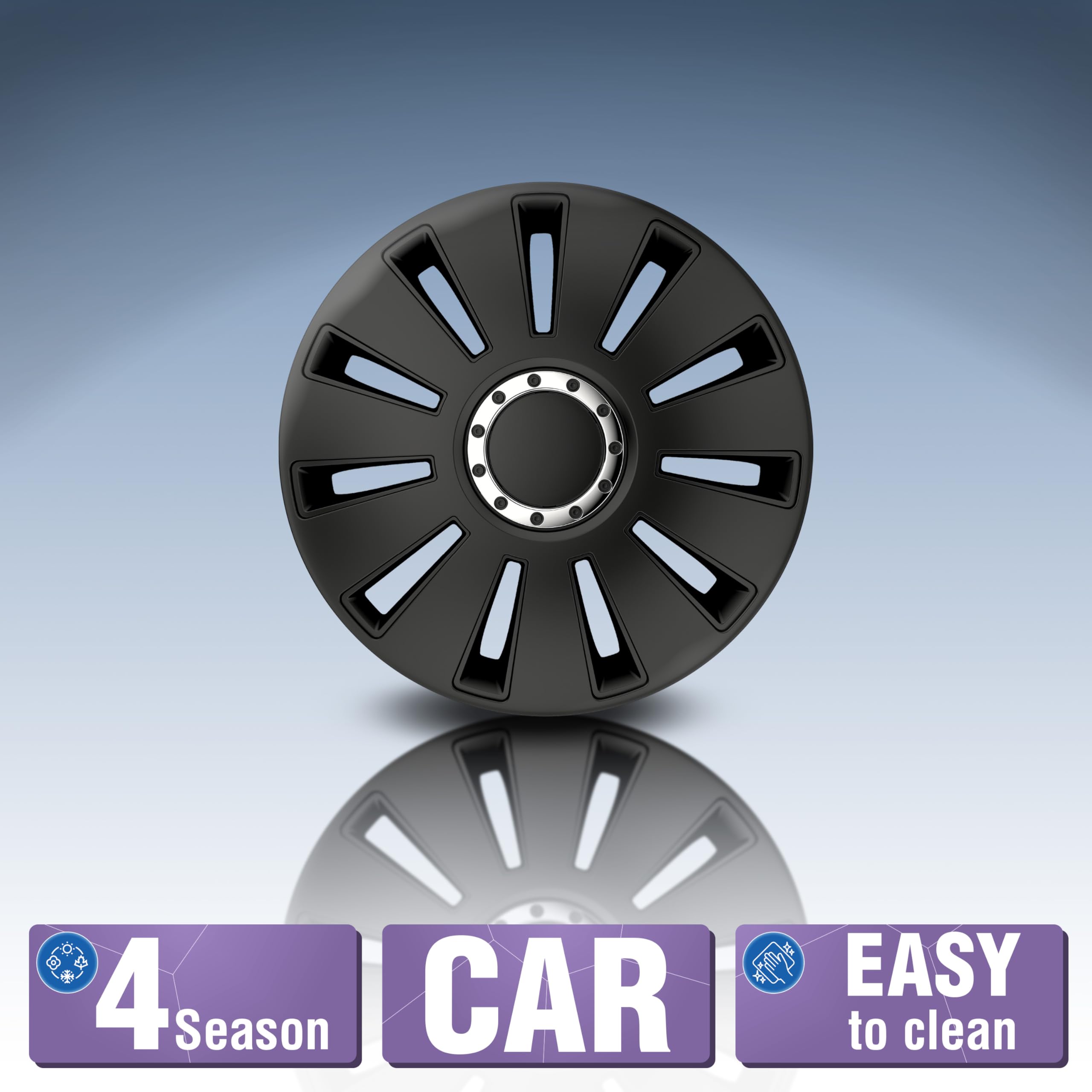 Petex Copricerchi 14" pollici Serie/Kit nero Copricerchi Auto RB531614