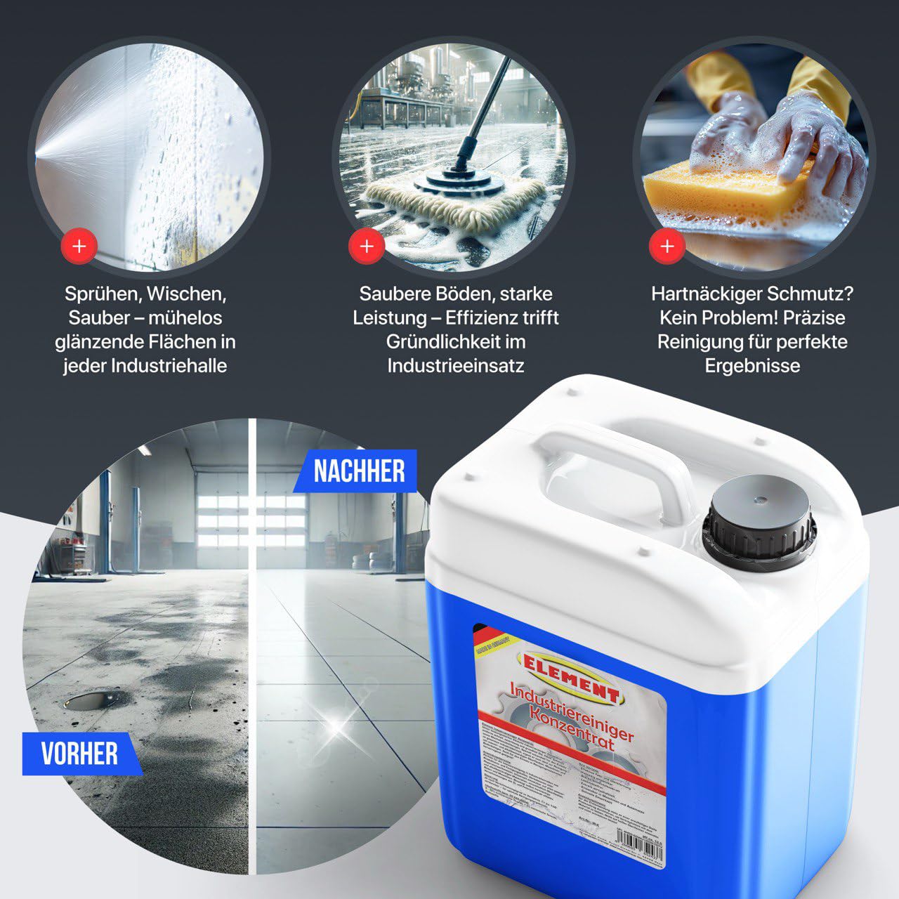 Industriereiniger I 5 Liter I Industrie Reiniger I Konzentrat I Werkstattreiniger I HD Reiniger I Bodenreiniger I Hallenreiniger I