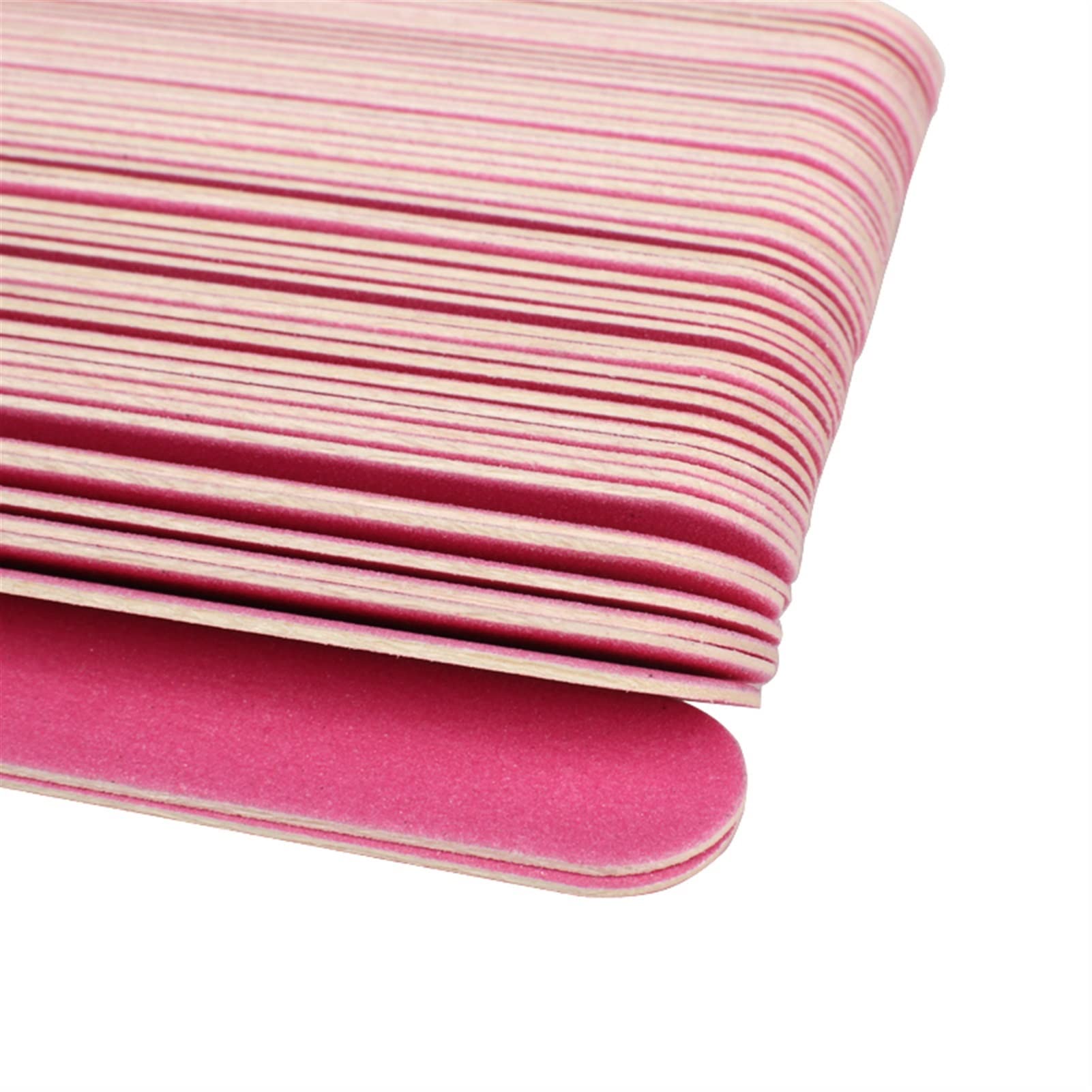 Lima de Uñas,Pulidor de Uñas, 100 Uds papel de lija de madera limas de uñas 180/240 lima de uñas rosa papel de lija