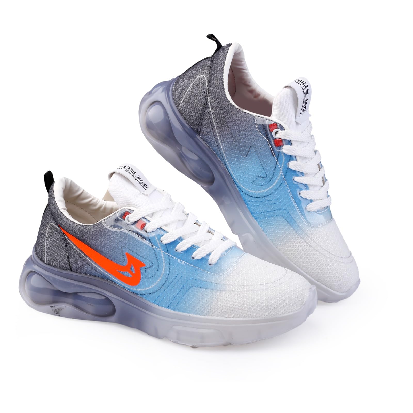 Men's Lightweight Running Shoes | Breathable Mesh Sports Sneakers | Cushioned Lace-Up Walking Shoes | Anti-Slip Athletic Footwear for Gym, Running, Training Grey Blue-image-24
