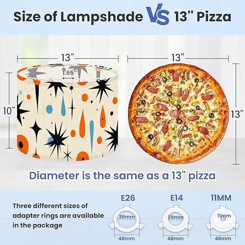 Miniatura 2 de Lamp shades for Table Lamps Boho Mid Century Fifties Modern Atomic Retro Luxurious Stars Teardrop Medium Drum Lamp Shades 13''W x 10''H Replacement