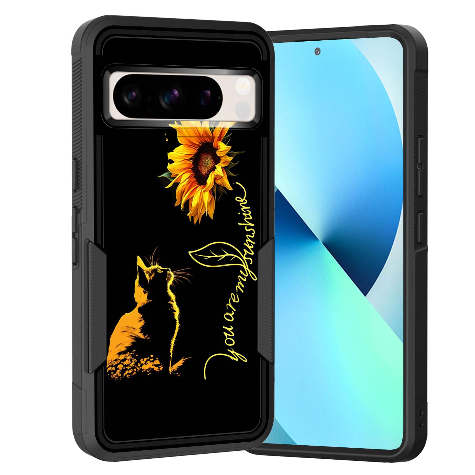 KJFHDJFDH for Pixel 8 Pro Case,Dual Layer Hybrid Heavy Duty Rugged Shockproof Hard PC +Soft Silicone Protective Case for Google Pixel 8 Pro 6.7 inch