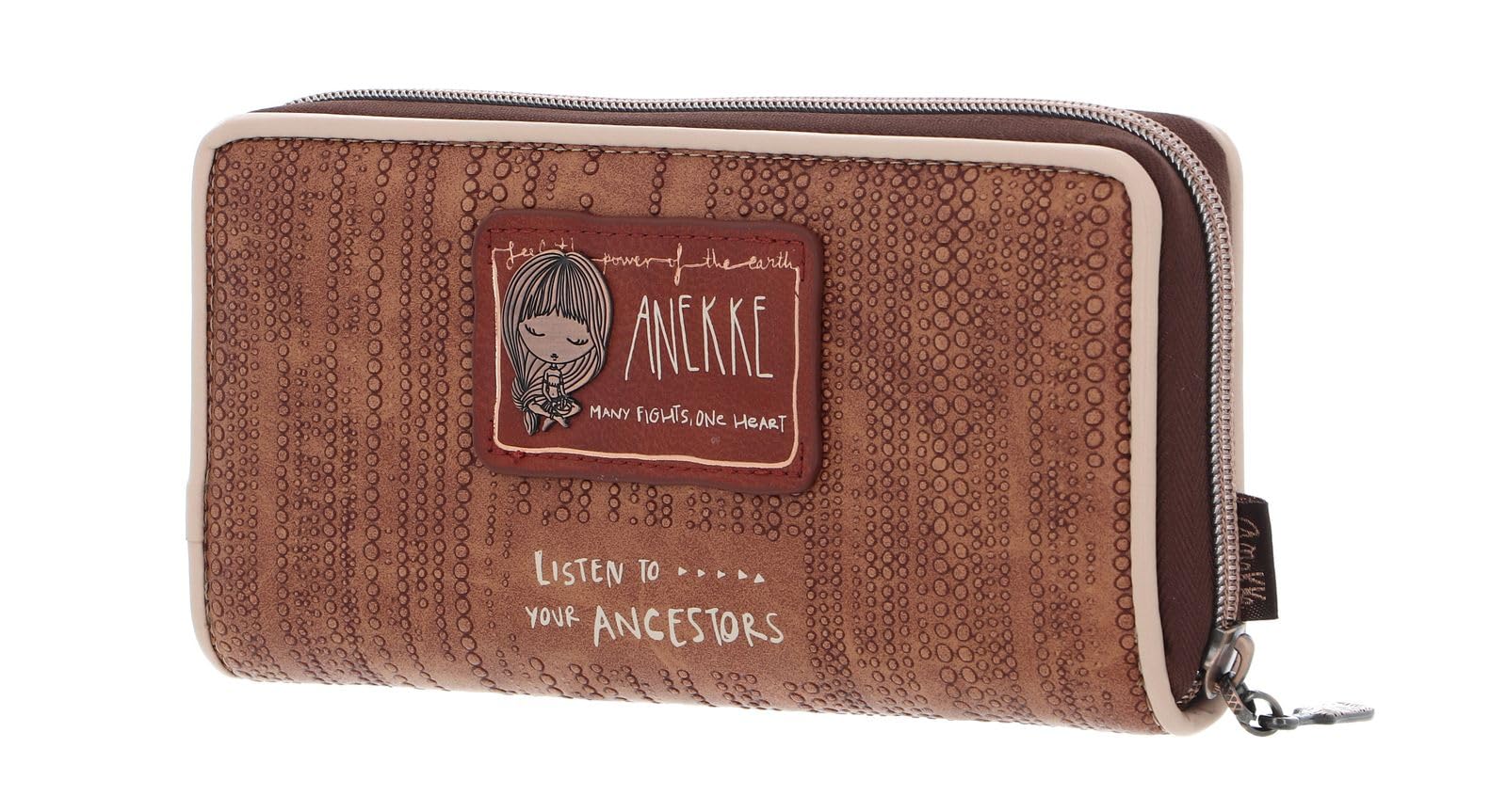 Anekke - Billetero de Mujer con Protección RFID - Billetera de Polipiel Apto para Pasaporte con Cierre de Cremallera Menire - Accesorios y Complementos de Mujer - 21 x 10 x 3 cm