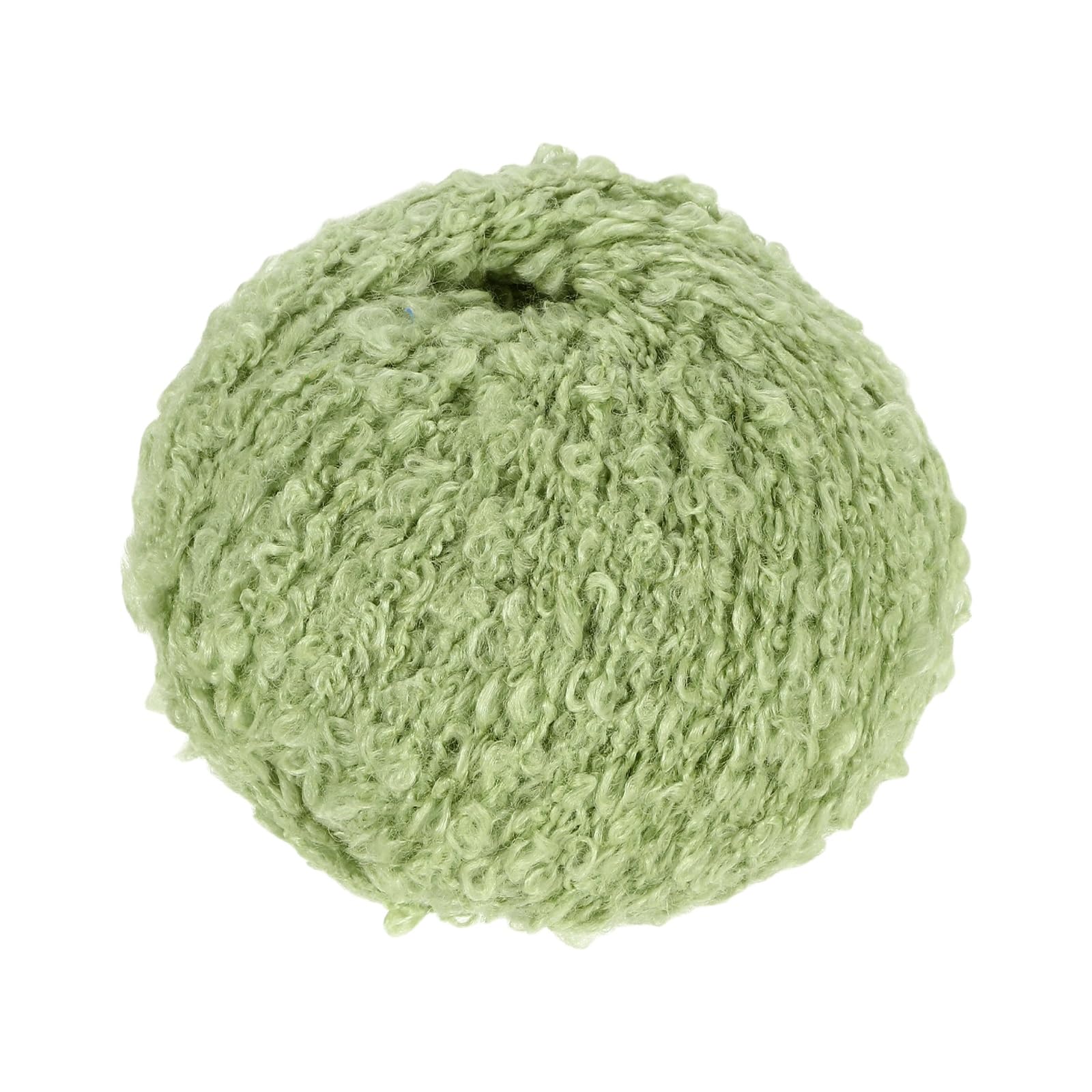 sourcing map Wool Acrylic Fancy Loop Yarn, 1-Ply Wool Roving Luxurious and Soft Yarn Fiber Curly Hair Coils Felt for Hand Knitting Crocheting (50 Grams, Green)