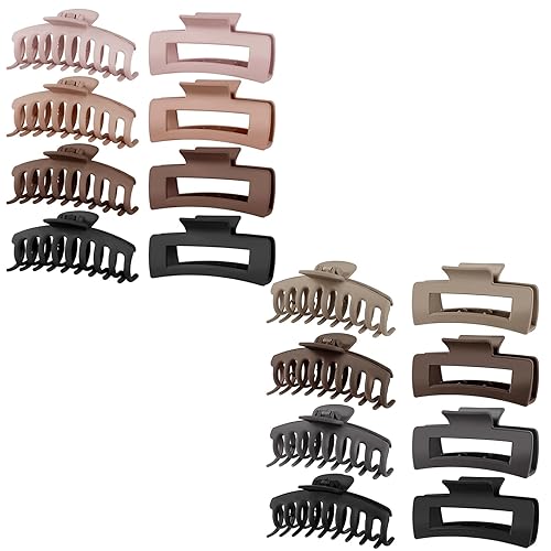 TOCESS Paquete de 16 pinzas grandes para el cabello para mujer, pinzas de garra grande neutra para cabello fino y rizado grueso de los años 90,