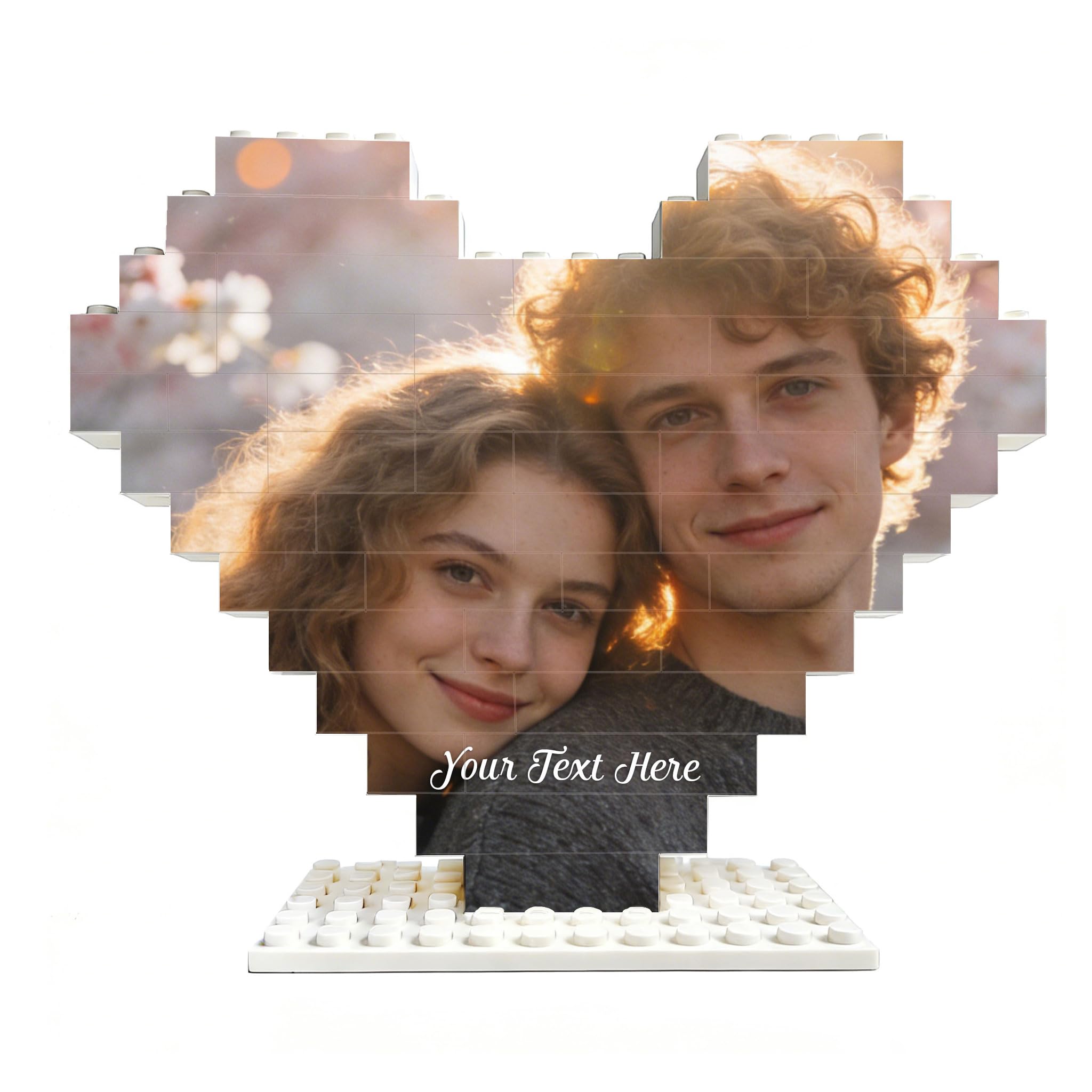 Personalised Jigsaw Puzzle, Picture Puzzle Building Block Valentines Gifts for Him Her Women Men Wife Husband,Personalised Photo Gifts for Birthday Anniversary Christmas(Heart)