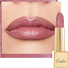 OULAC Lipstick Metallic Shine Finish, Mauve Pink Long-Lasting Glitter Lipsticks, Moisture and Shine for the Lips, Intense Colour Fine Texture, Vegan, 4.3 g (GM04) Mauve Babe