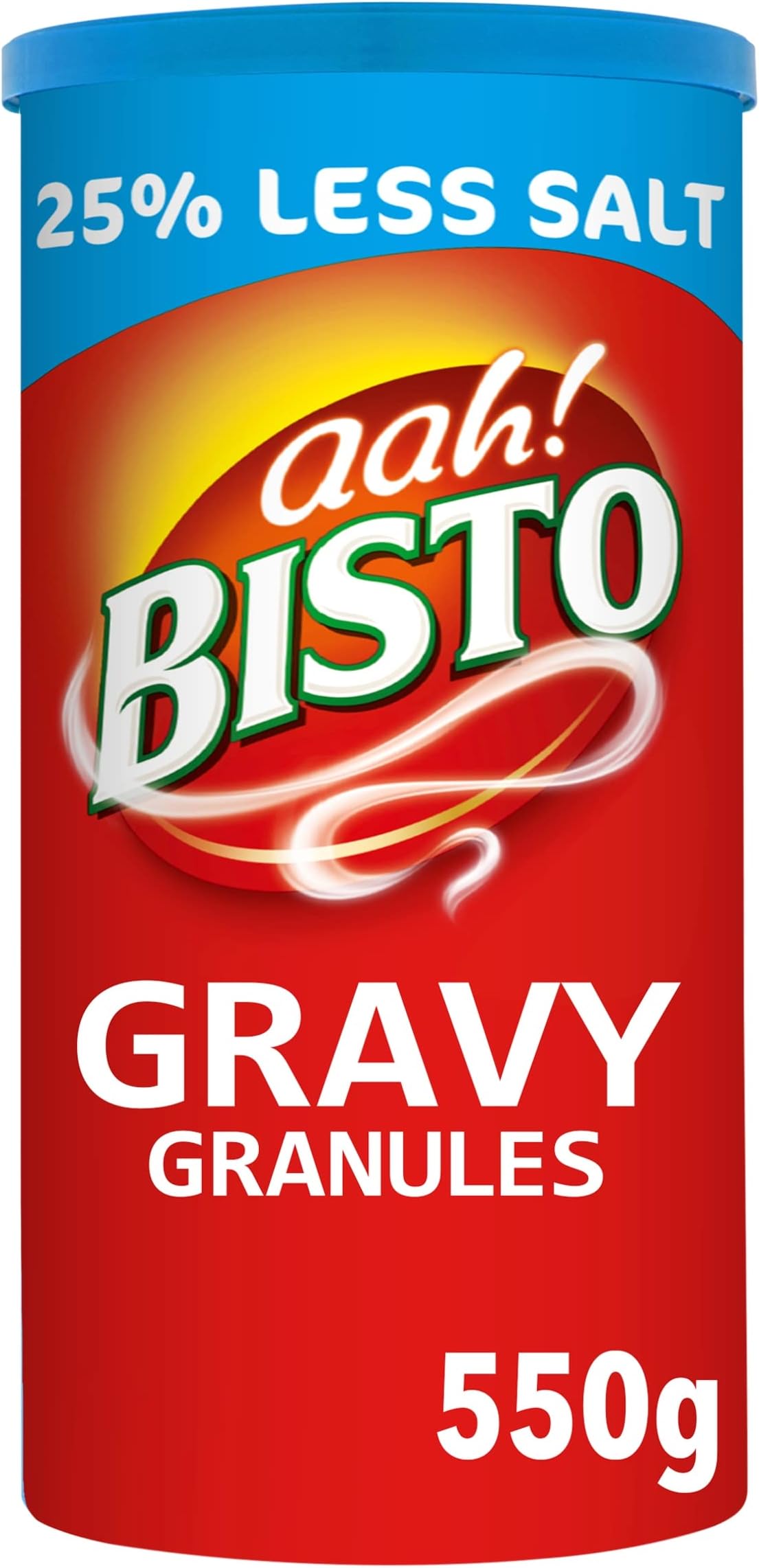 Bisto Flavoursome & Delicious Reduced Salt Gravy Granules for Hearty Family Mealtimes, 550 g Drum (Pack of 1)