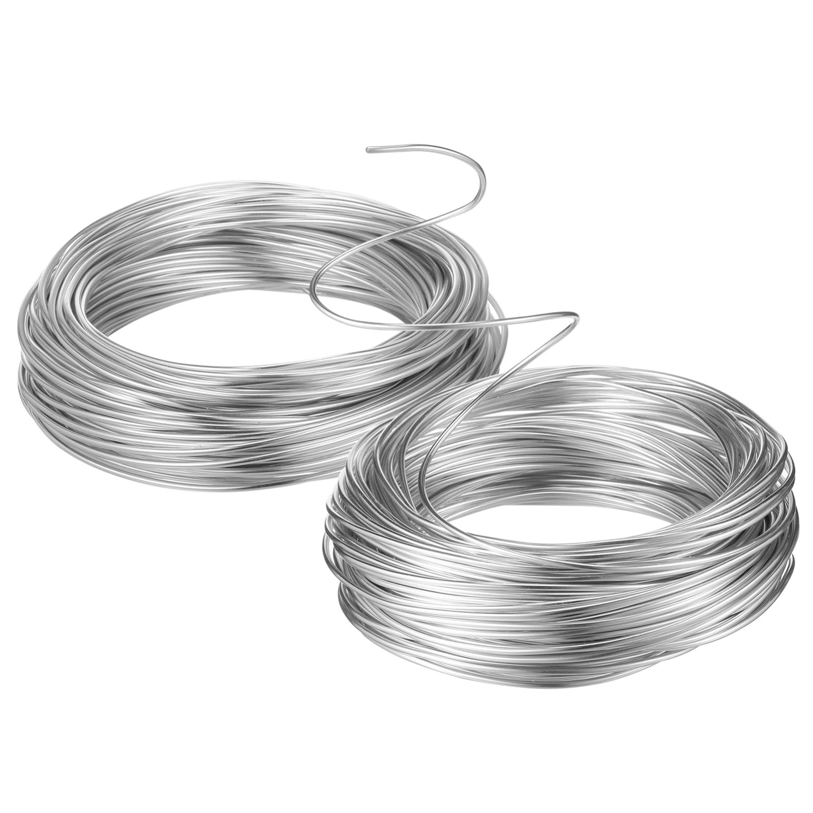 2 Rollos Alambre de Aluminio Hecho a Mano Flexible para Manualidades Modelar Bonsáis y Crear Adornos Color Plata