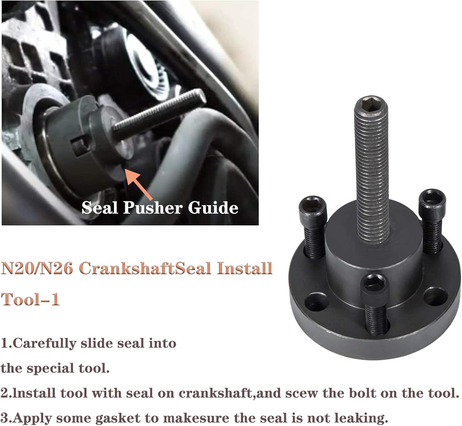 2241 Front Crankshaft Seal Remover & Installer Kit Compatible with BMW N20, N26-110371, 110372, 2212822, 119231, 119233