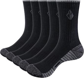 YUEDGE Mens Socks, Cushioned Athletic Crew Socks for Sports Training