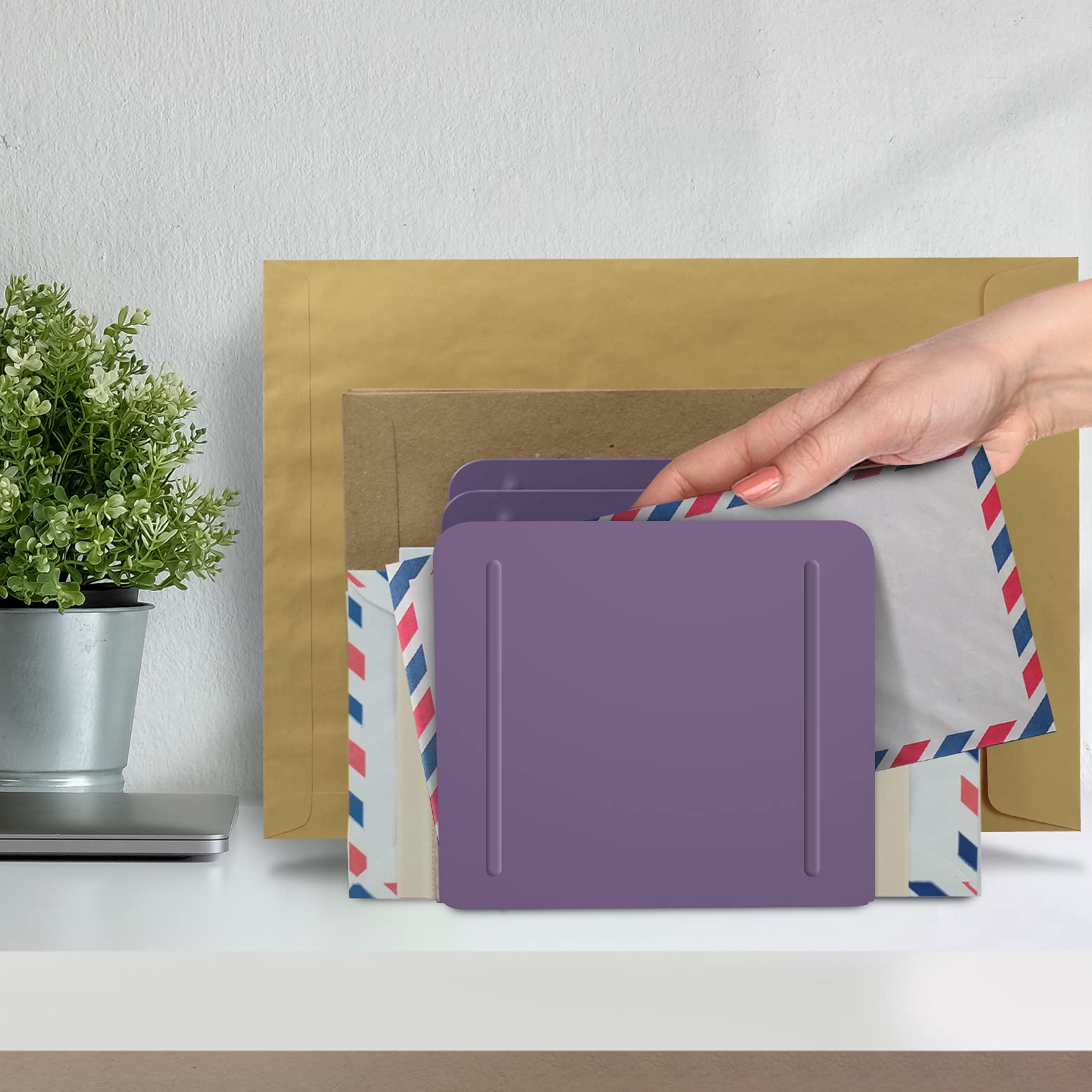 Acrimet Trieur de Documents en Métal, Organiseur de Bureau, Violet