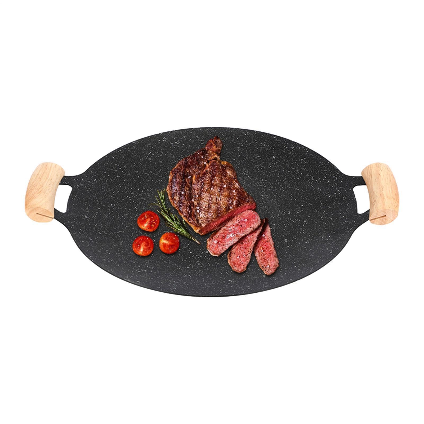 Teppanyakipan,Placa de inducción de barbacoa antiadherente para encimera - Placa de barbacoa compatible para inducción, cocina de gas, cocina eléctrica, parrilla interior o exterior