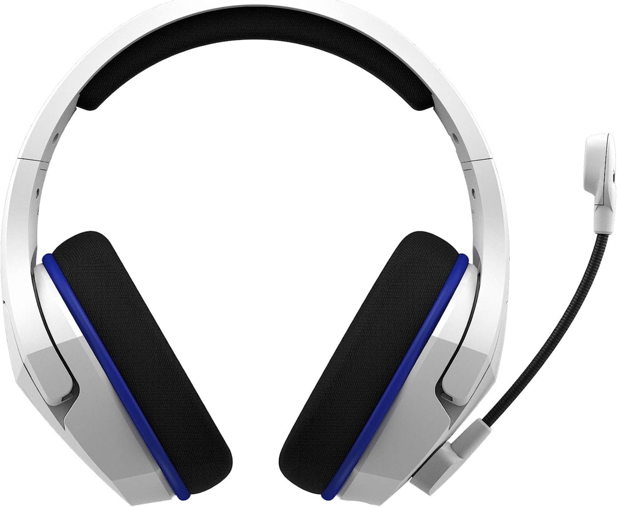 HyperX Stinger Core, Cuffie da Gaming senza Filo, Connessione a 2,4 GHz, Telaio in Acciaio, Cuscinetti in Memory Foam Rivestiti in Tessuto, Autonomia 17 Ore, Adatto per PC, PS4 e PS5, Bianco/Blu