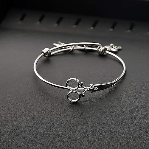 Miniatura 5 de HOLLP Pulsera extensible para peluquería para estilista de peluquería, regalo con texto en inglés "I Will Cut You", joyería de peluquería con peine