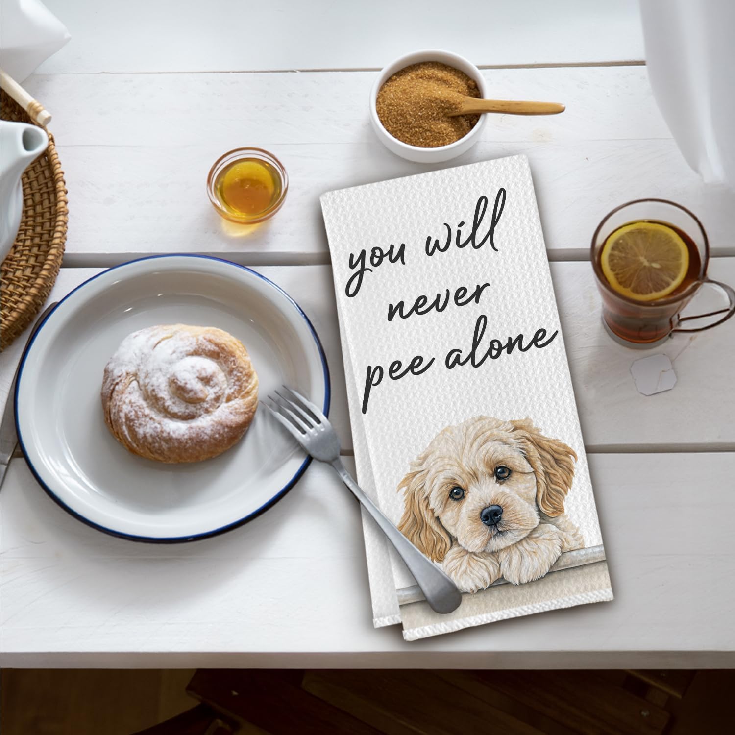 Funny Cavapoo Bathroom Hand Towels, Cavapoo Gifts Decorative Hand Towels for Bathroom Washroom, Dog Lover Mom Gifts, Funny Dog Kitchen Towels, 16x24 Inch - Image 2