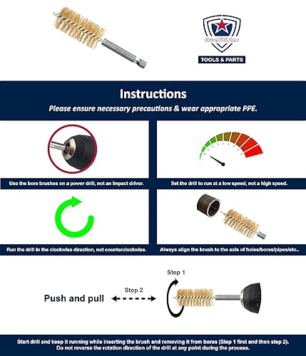 Miniatura 5 de 8 tamaños_2 juegos Juego de cepillos de agujero, cepillo de alambre de latón y cobre para taladro eléctrico, juego de cepillos de taladro, cepillo