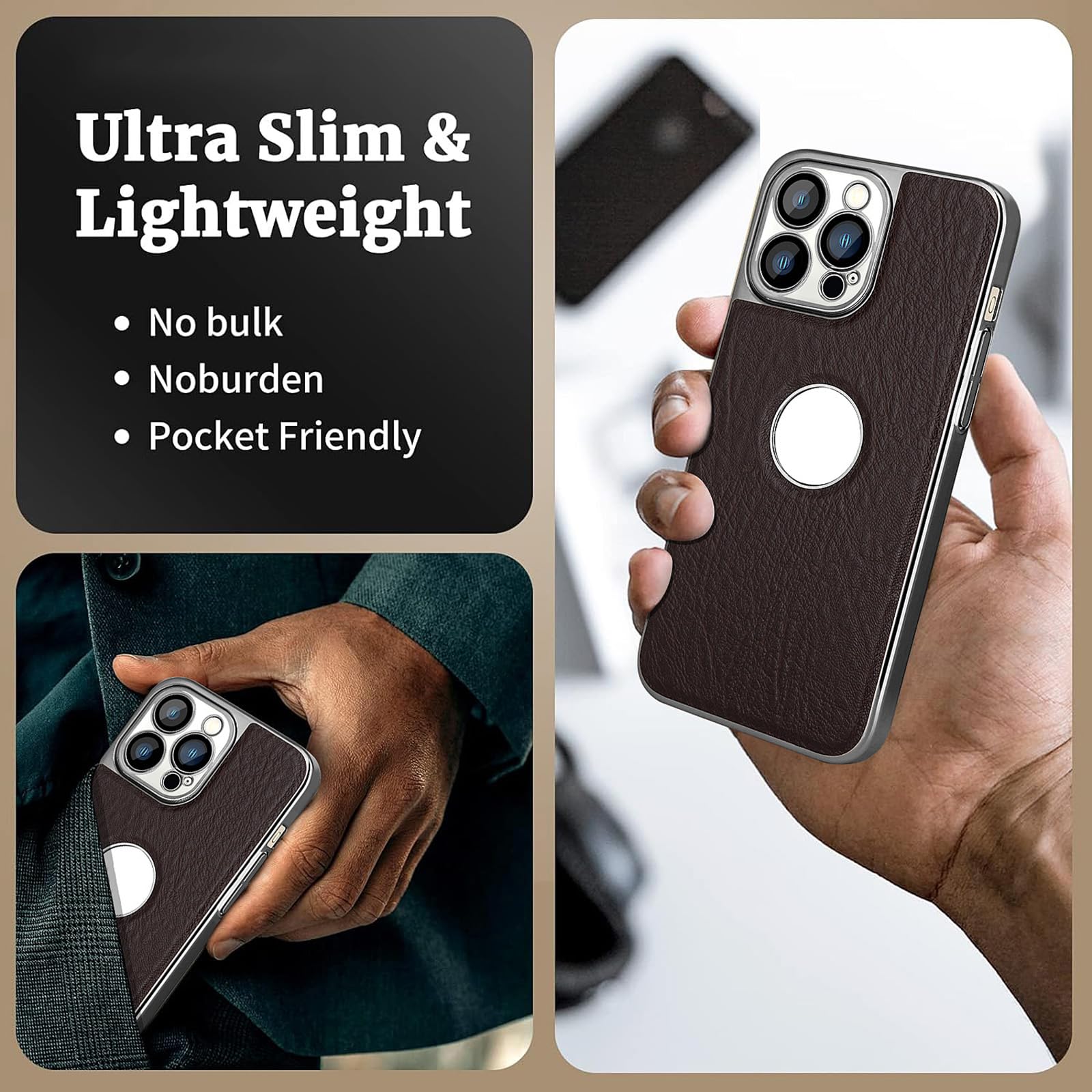 Ultra cienkie etui do iPhone 16 Pro Max/16 Pro/16 Plus/16, galwanizowane, skórzane etui z logo widoku, odporne na wstrząsy, etui ochronne, złote, 16 Pro