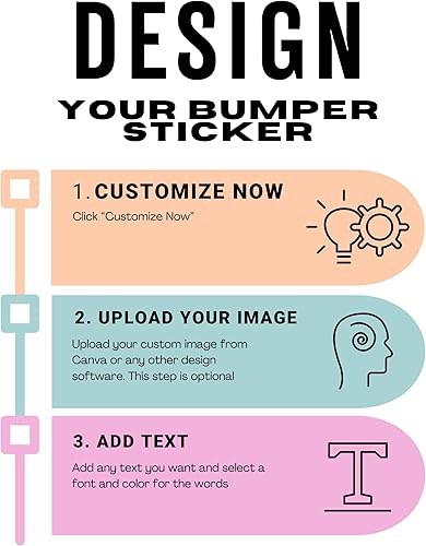 Miniatura 5 de Calcomanías personalizadas para parachoques, haz tu propia calcomanía personalizada, carga tu imagen o texto, calcomanías personalizadas de