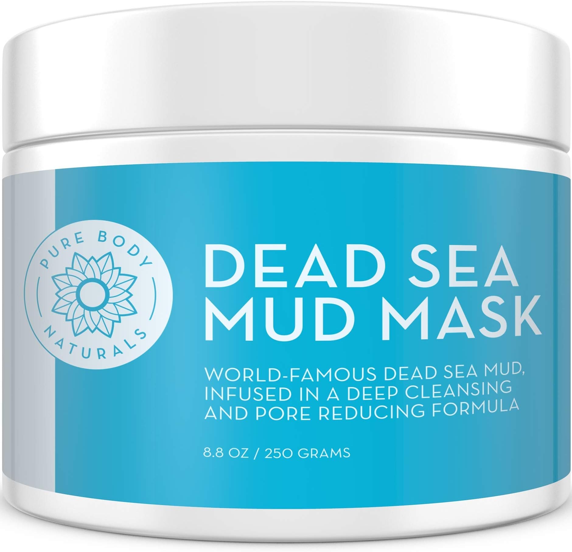 NEW Premium Dead Sea Mud Mask for Face and Body, Purifying Face Mask for Acne, Blackheads, and Oily Skin by Pure Body Naturals, 8.8 Ounce