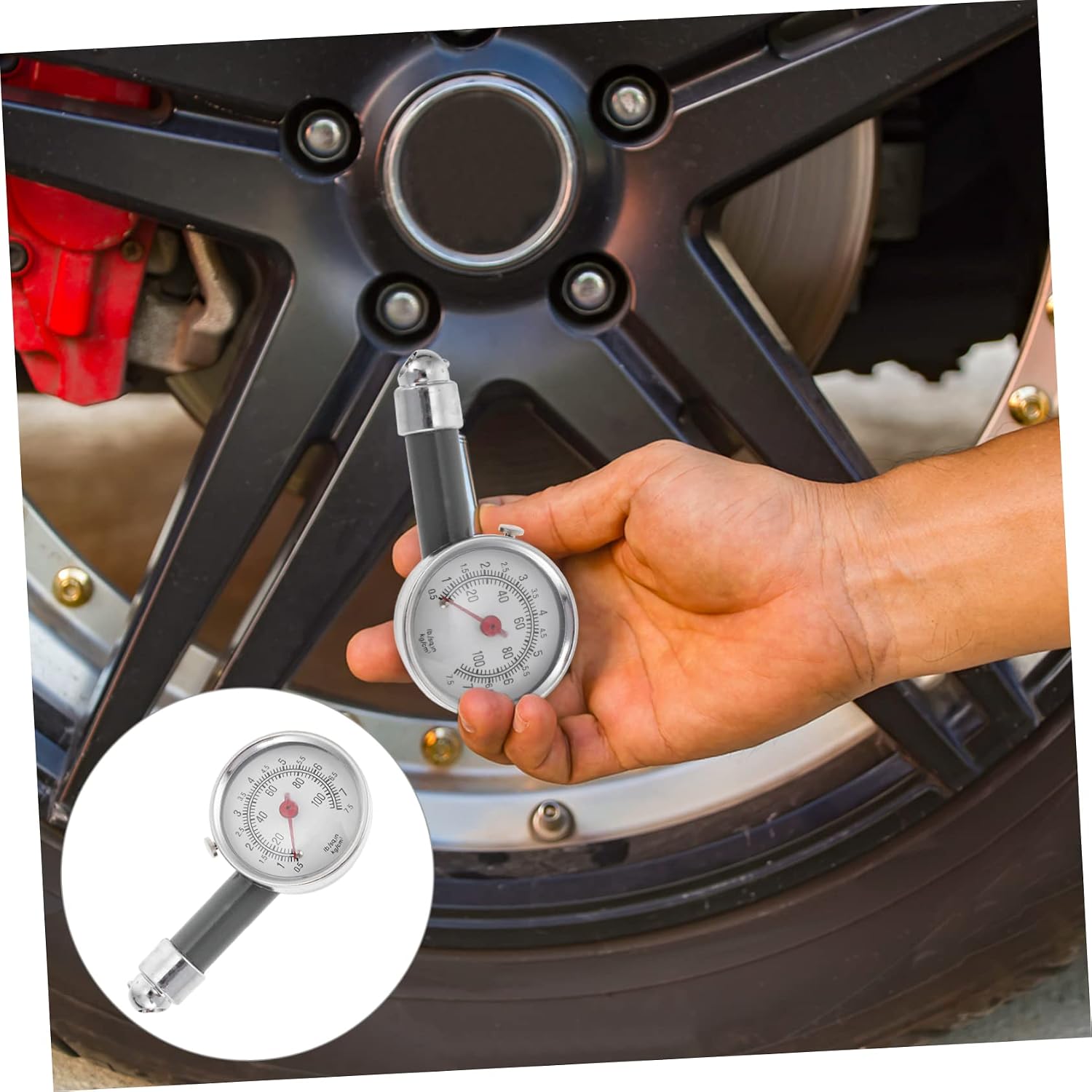 1pc High-Precision Tire Pressure Gauge Digital Display for Cars Suvs Motorcycles and Bicycles Compact and Easy to Use Air Pressure Tester LCD