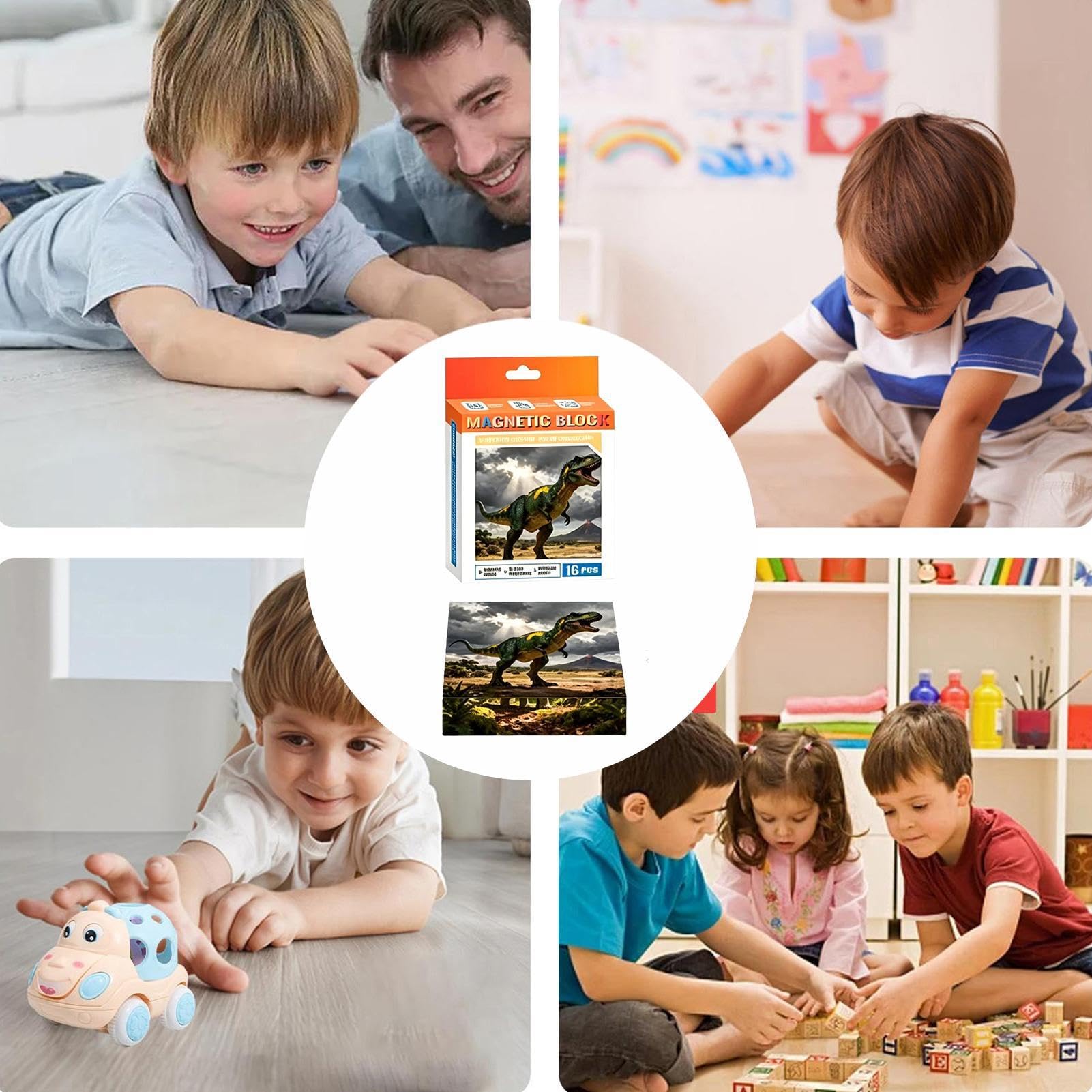 Magnetici Per Bambini Giocattolo Educativo Da Costruzione A Tema Dinosauri