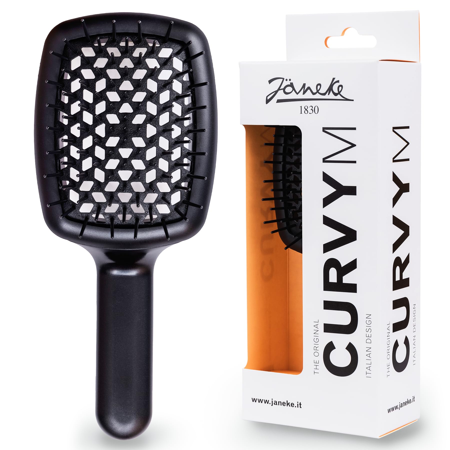 Amazon.com : Janeke Curvy Hair Brush with Ergonomic Handle