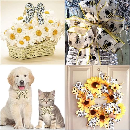 Miniatura 2 de Cinta de arpillera de abejorros de 10 yardas, tela de poliéster con borde de abeja, cintas decorativas para envolver regalos, manualidades,