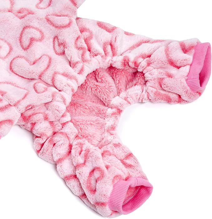 Pijama de Forro Polar para Perro Pequeño y Gato, Cárdigan con Estampado de Corazones, Talla M miniatura 4