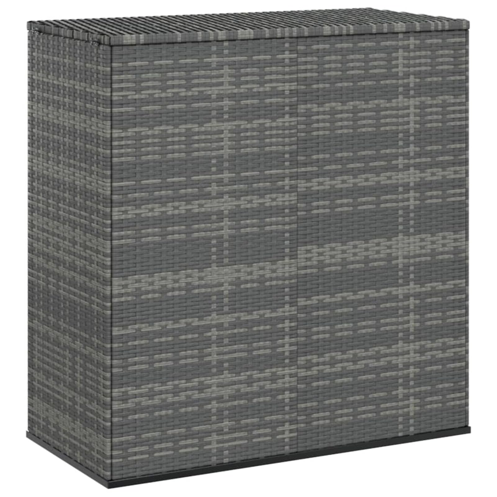 Tidyard Cassapanca da giardino in rattan PE Baule da stoccaggio Cassapanca da giardino esterno grigio 100 x 49 x 103,5 cm