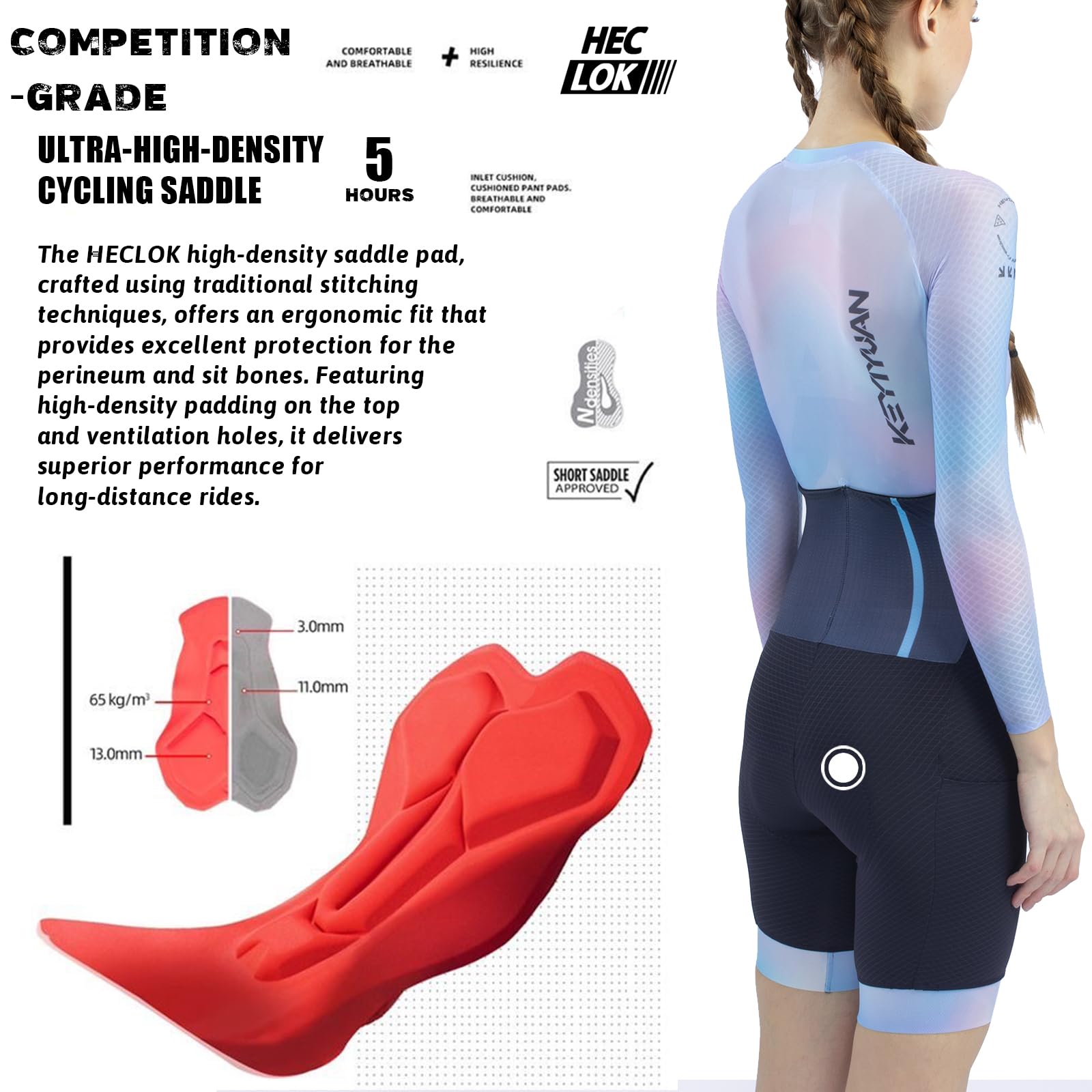Tuta da Ciclismo Donna Triathlon con Fondello ad Alta Densità, Skinsuit Aero Intero, Traspirante ad Asciugatura Rapida con Protezione UV, Ideale per Ciclismo su Strada, Triathlon