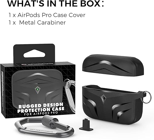 Miniatura 7 de AhaStyle Funda resistente para AirPods Pro, funda protectora de TPU rígida, a prueba de golpes, compatible con AirPods Pro Funda de carga (negro)