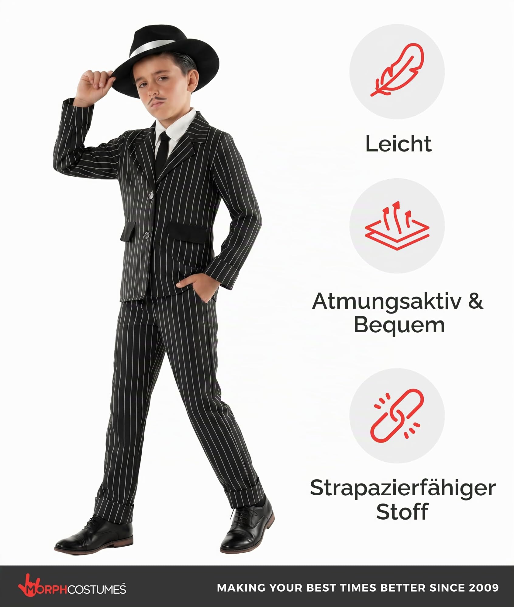 Fun Shack Gangster Kostüm Jungen, 20er Jahre Halloween Kostüm Jungen