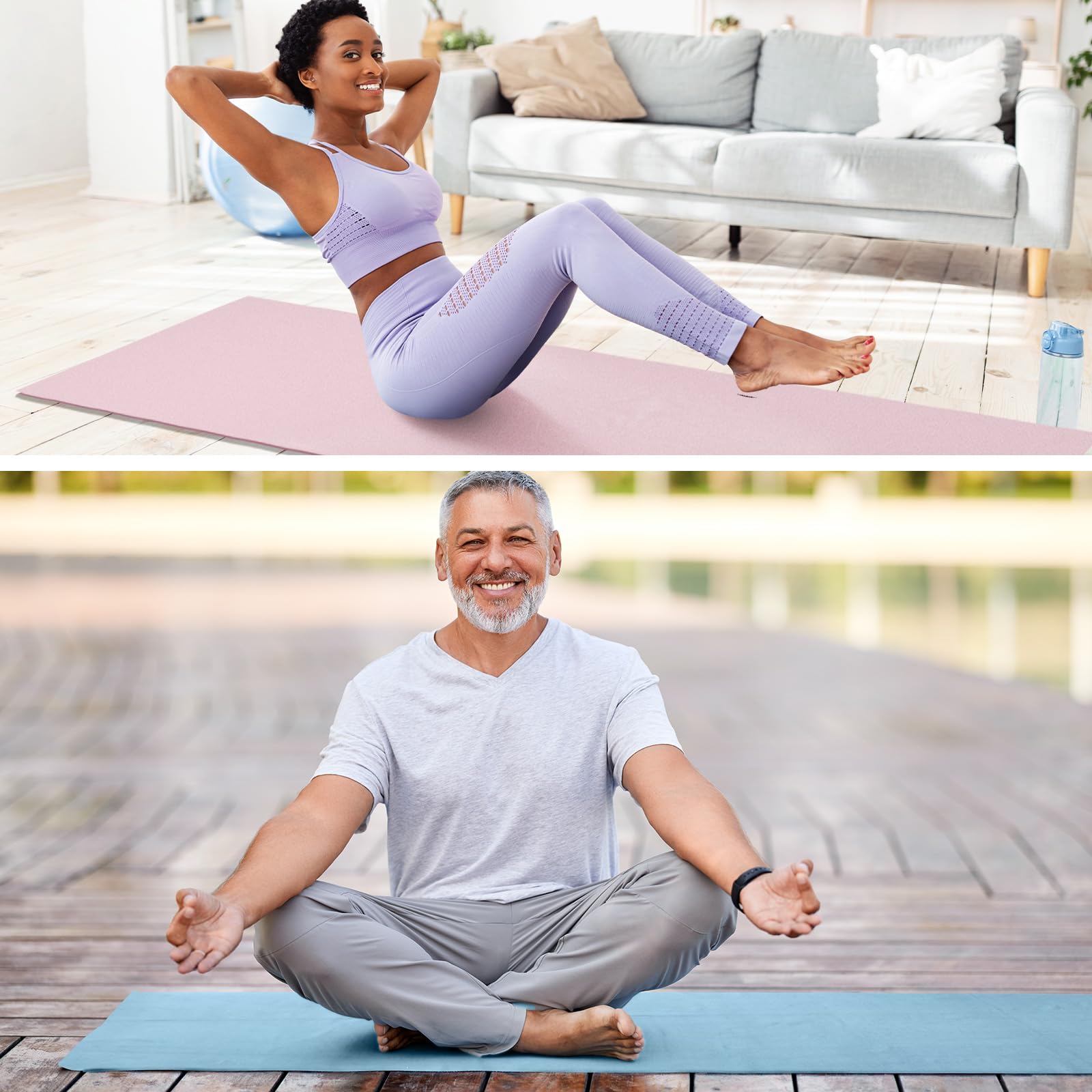 Breling Paquete de 3 toallas de 26 x 73 pulgadas para yoga caliente, antideslizantes, para gimnasio, sudor, toalla de microfibra para pilates, entrenamiento, mujeres y hombres (azul, verde, rosa)