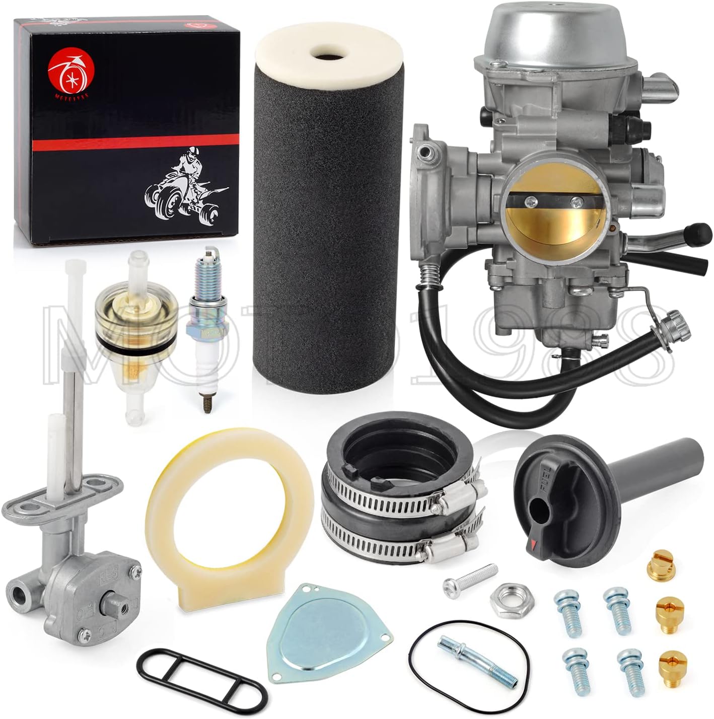 Carburetor Carb and Fuel Valve Petcock + Lever + Air Filter