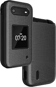 Nakedcellphone Capa para celular Nokia 2760 2780, capa protetora rígida fina com textura de grade para Tracfone N139DL, TA-1398, TA-1451, TA-1420 - Preta
