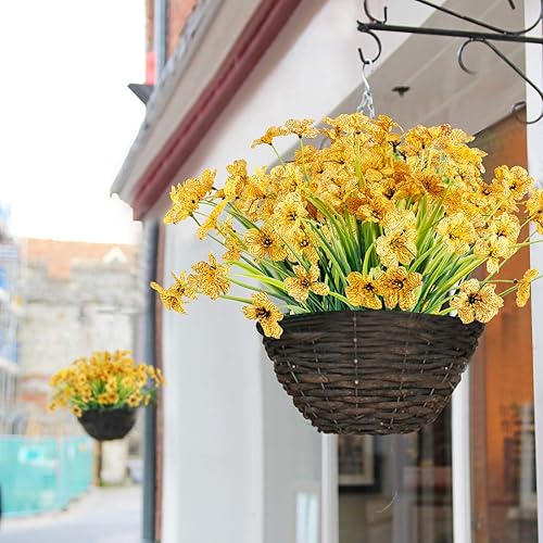 Miniatura 6 de 30 paquetes de flores artificiales para exteriores, resistentes a los rayos UV, flores falsas que no se decoloran, plantas de plástico sintético