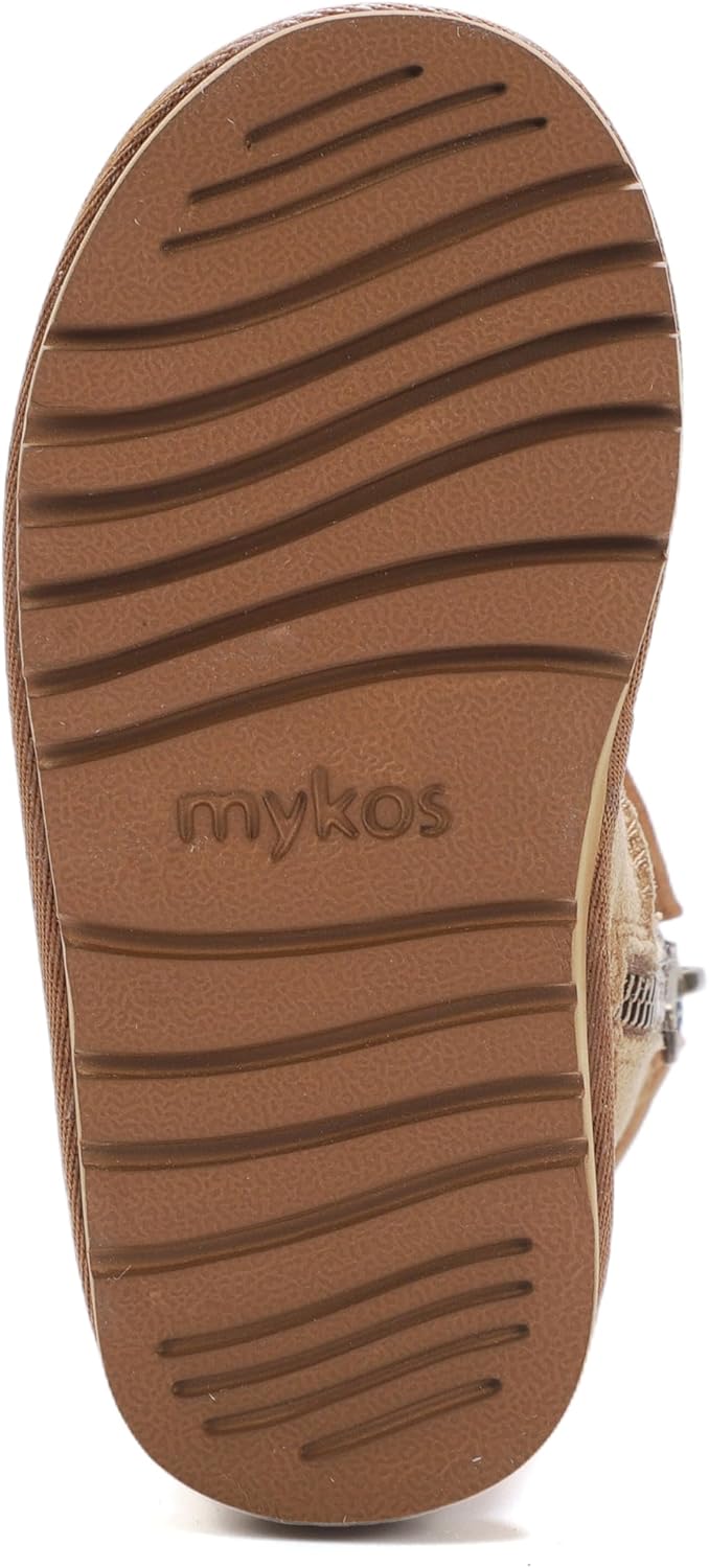 mykos Kids Kora Toddler Zip-Up Suede Boot - Water & Stain Resistant 5.5" Classic Boot - Cozy, Classic Everyday Style for Casual Wear - (Tan/Chestnut-9C M US)