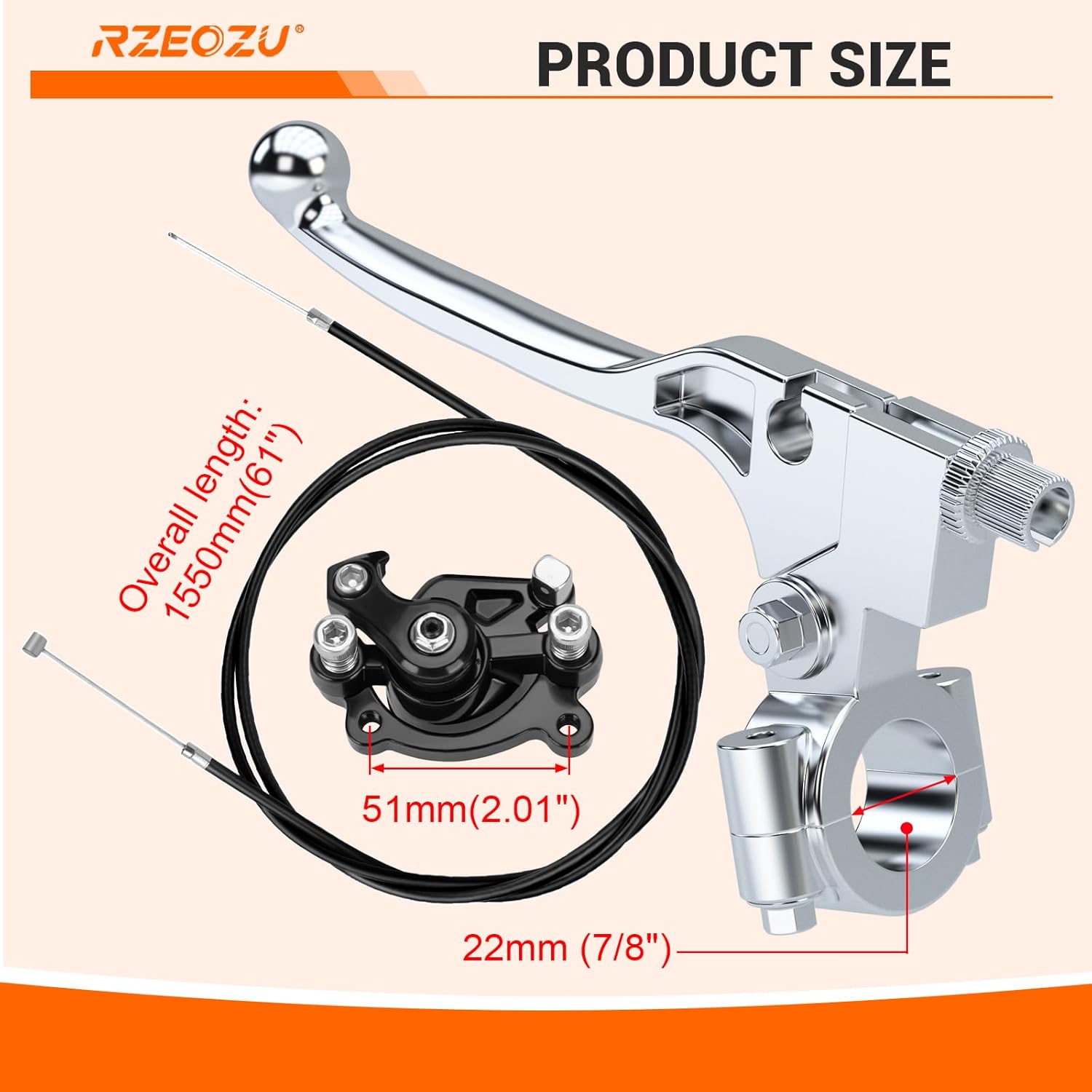 Mini Bike Front Forks Suspension with Throttle Assembly Kit Brake Caliper Lever Kit Replacement for CT100U Parts