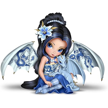 Jasmine Becket-Griffith Perfect Romance Blue Willow China-Inspired Fairy Figurine: Enchanting Figurine Captures Becket-Griffith's Fantastical Vision