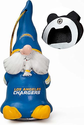 Los Angeles Chargers NFL - Abridor de botellas de gnomo con cordón para colgar, gran regaloaccesorio para cualquier cueva de hombre, guarida,