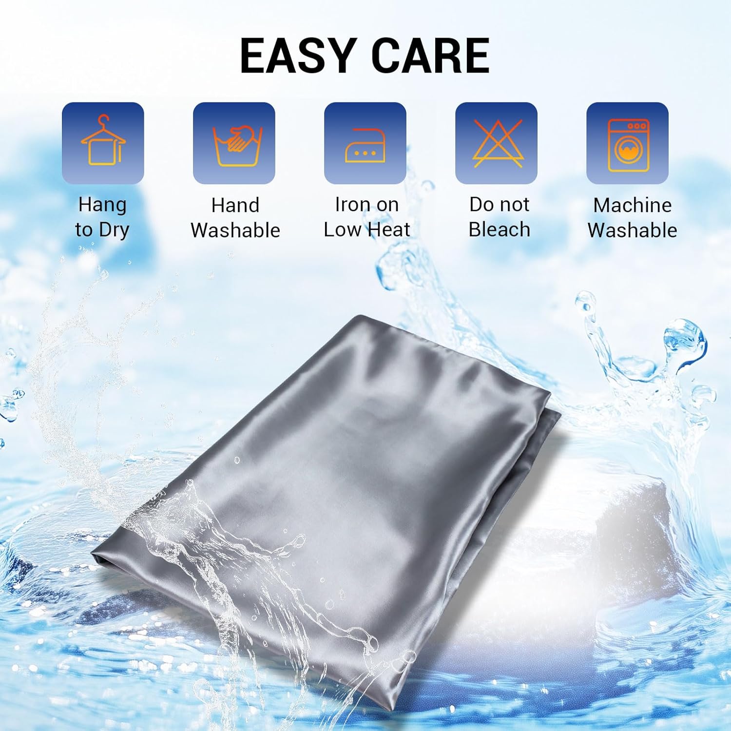 Pillowcase Cover Compatible with L-Shaped Contour Body Pillow, Comfortable and Soft Satin Pillowcase, Similar to Silk Pillow Cover, Gray
