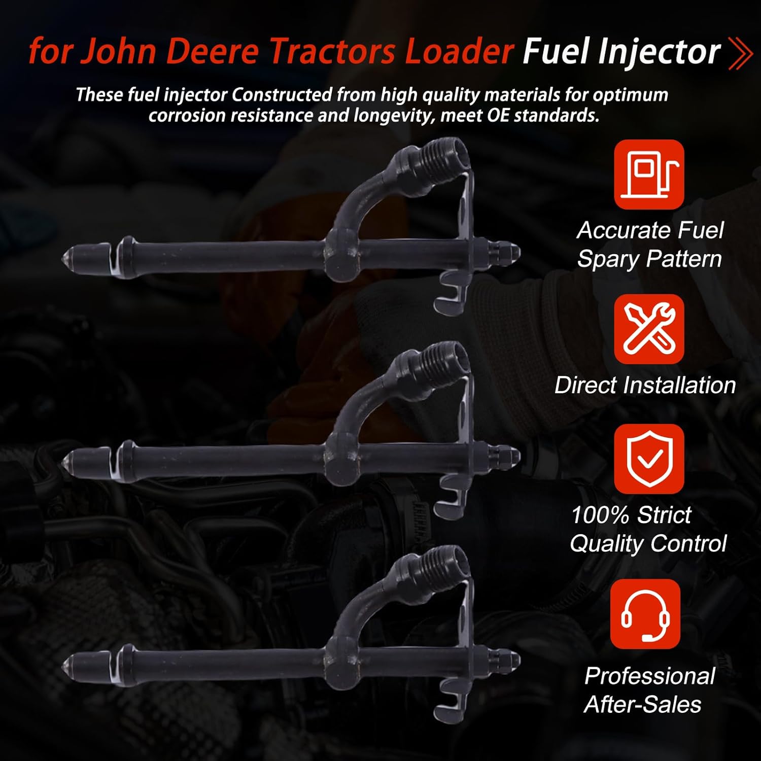 3pcs AR89564 AR88239 AR89563 SE500822 SE501099 Fuel Injectors for John Deere 350 350B 350C 1530 2020 1140 1520 1550 1750 2020 2350 2735 2840 2940 2950 3050 3055 3150 4030 5000 5400