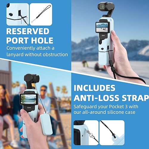 Miniatura 2 de BRDRC Funda de silicona para bolsillo 3, protector de lente resistente a los arañazos, compatible con DJI OSMO Pocket 3 Creator Combo Accesorios