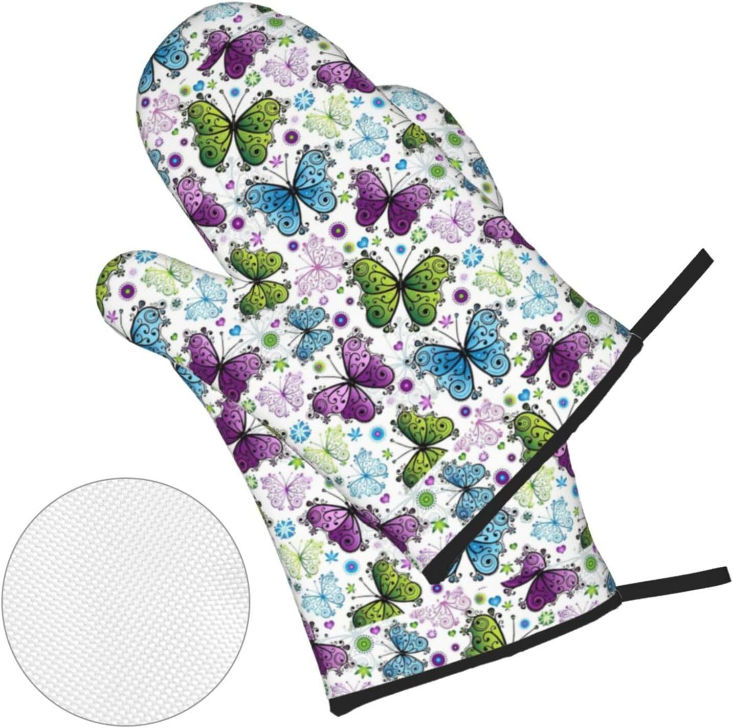 Spring Colorful Butterfly Kitchen baking four piece set, fit for cooking and baking, oven, microwave, and outdoor barbecue