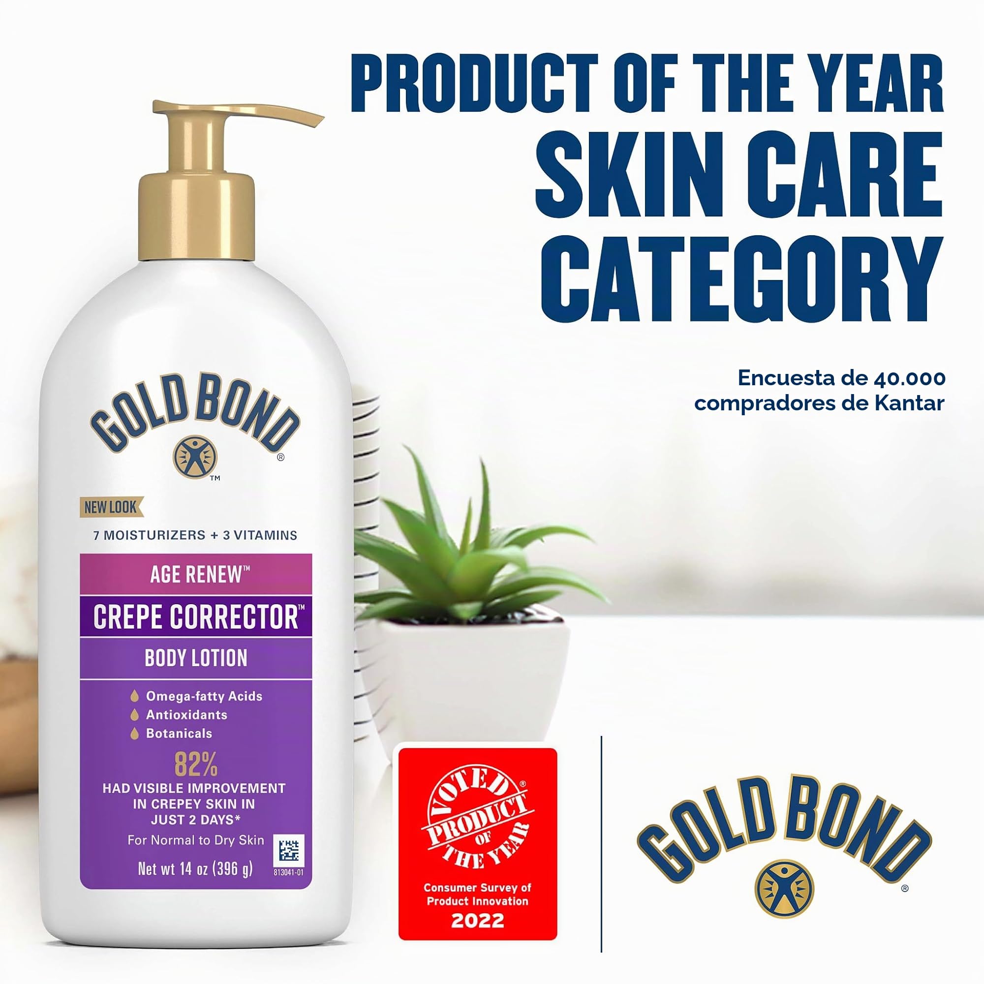 Gold Bond Age Renew Crepe Corrector Body Lotion, Replenishing & Smoothing Formula, 14 oz