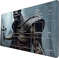 Vista 43 de Tapete de juego de cartas coleccionables AI Painting – Tapete de juego MTG con zonas, 24 x 14 pulgadas, tapete de juego MTG de alta calidad – El