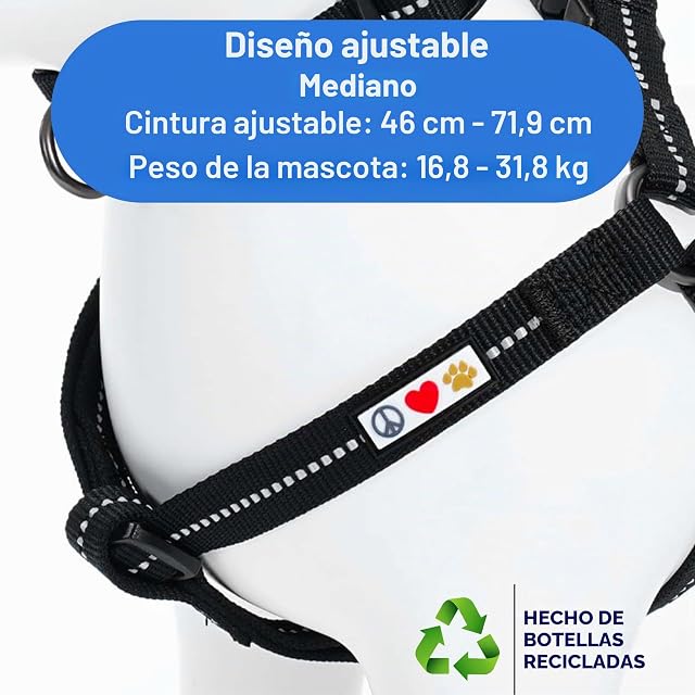 Foto 4 de 8 de PAWTITAS Arnés Reciclado para Perros con Reflectante Cosido, para Cachorros