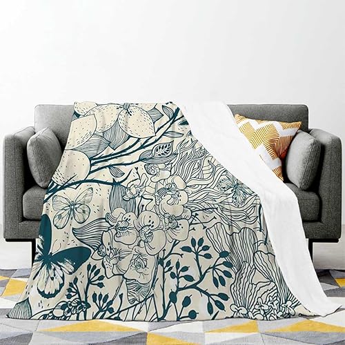Miniatura 2 de Holiday Blankets and Throws Green Leaf Fresh Plant Manta para Sofa Decorative 55inch X 70inch